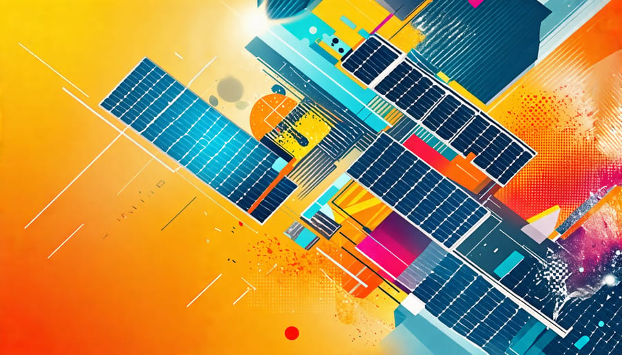 Illustration showing futuristic technology advancements in solar power metering