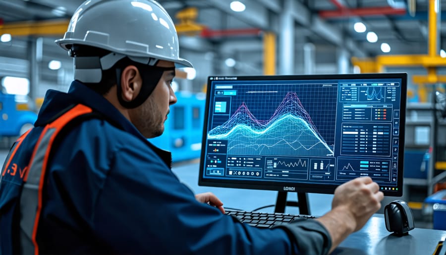 Technician utilizing digital twin data to predict and schedule maintenance activities