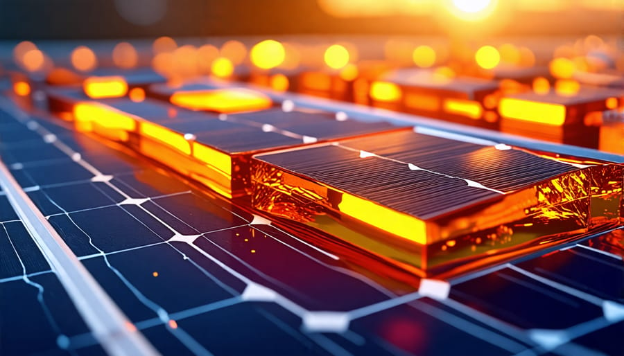 Perovskite solar cell with visible layers showcasing its unique composition